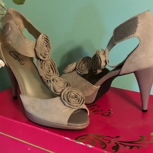 Candies Suede Floral Sandals